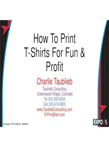 How To Print T-Shirts For Fun & - [PDF Document]