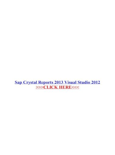 crystal report runtime for visual studio 2013