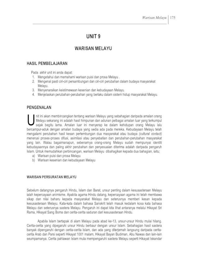 Unit 9 Warisan Melayu Nrnk 9 Warisan Melayu Pdf Nit Ini Akan Membincangkan Tentang Warisan Melayu Yang Sebahagian Daripada Amalan Orang Melayu Sekarang Peralihan Di Antara Pdf Document